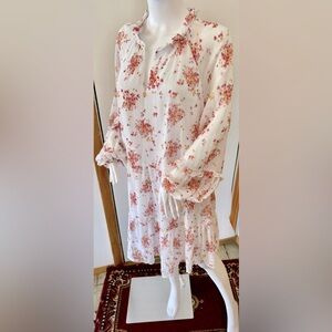 Vince Camuto women’s mini Dress IVORY/PINK XXL/ CASUAL / plus Size/ Flowy